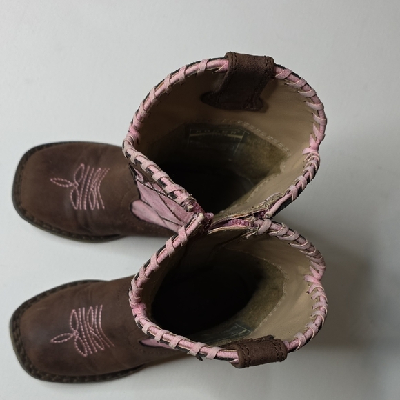 Roper Toddler Girls' Lacy Brown & Pink Cowboy Boots (Size 7) - Picture 10 of 10